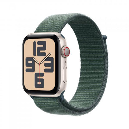 APPLE WATCH SE GPS + CELLULAR 44MM STARLIGHT ALUMINIUM CASE WITH LAKE GREEN SPORT LOOP [MXGV3QL/A]