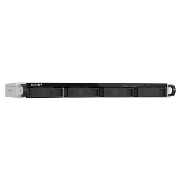 QNAP NAS 1U 4-bay 3.5" SATA + 3 x E1.S/PCIe M.2 2280 short depth 12" rackmount NAS, Intel Atom x7405C quad-core, 8GB RAM SODIMM DDR5 (1 x DDR5 SODIMM slots, Max. 16GB), 2 x M.2 PCIe Gen3 x1 slots, [TS-H765EU-8G]