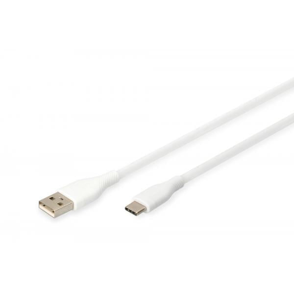 Digitus Silicone Charging cable - USB-A to USB-C - 2m - 60W - White [AK-300340-020-W]