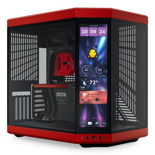 HYTE CASE MID TOWER Y70 TOUCH INFINITE BLACK CHERRY BLK/RD 4xSLOTS GPU 2* [CS-HYTE-Y70TTI-RB]