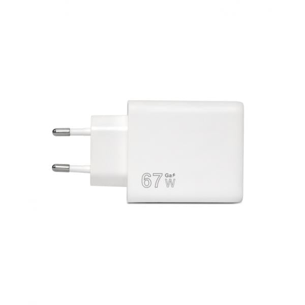 VULTECH CARICATORE ADATTATORE UNIVERSALE 2 PORTE TYPE-C + 1 PORTA USB PD67 QC 3.0 GaN 67W PPS, BIANC [CC-367PDCUGWH]