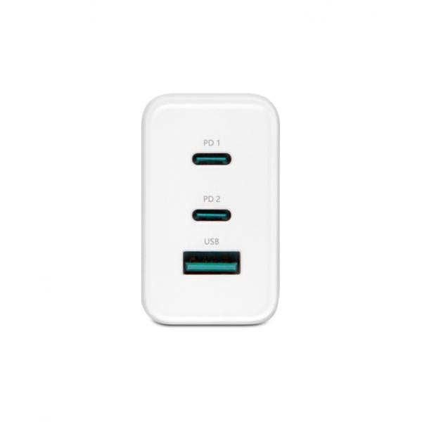VULTECH CARICATORE ADATTATORE UNIVERSALE 2 PORTE TYPE-C + 1 PORTA USB PD67 QC 3.0 GaN 67W PPS, BIANC [CC-367PDCUGWH]