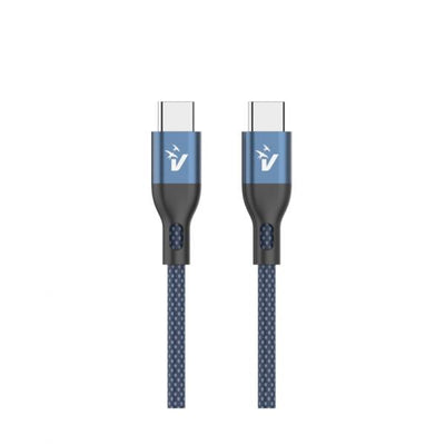 VULTECH CAVO SMARTPHONE TYPE-C A TYPE-C 1,2m, 3.0A 60W, NYLON, BLU [CS-NCC12BL]
