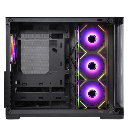 ITEK CASE DARK CAVE CURVED, GAMING TOWER, ATX, 4X12CM ARGB FAN, 2XUSB3, TYPE-C, CURVED TEMP GLASS S [ITGCADCCB]