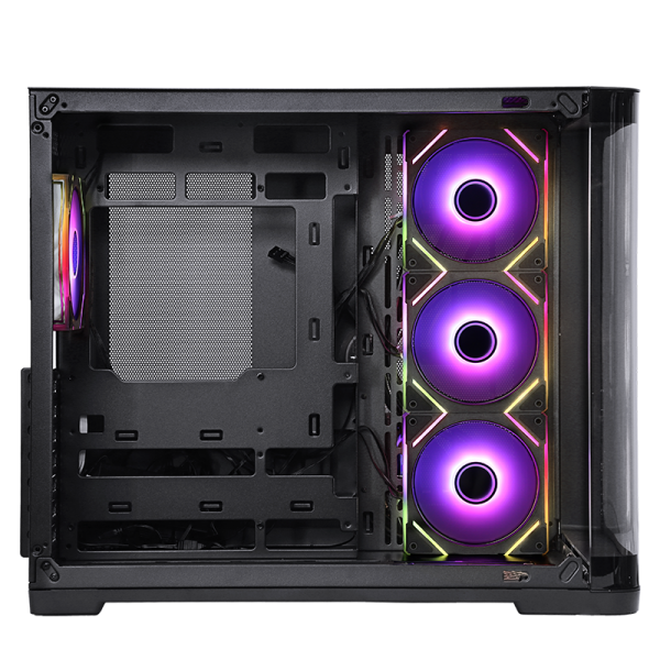 ITEK CASE DARK CAVE CURVED, GAMING TOWER, ATX, 4X12CM ARGB FAN, 2XUSB3, TYPE-C, CURVED TEMP GLASS S [ITGCADCCB]