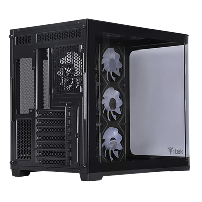 ITEK CASE DARK CAVE CURVED, GAMING TOWER, ATX, 4X12CM ARGB FAN, 2XUSB3, TYPE-C, CURVED TEMP GLASS S [ITGCADCCB]