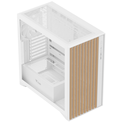 ITEK CASE WOODY, GAMING TOWER, ATX, 3X12CM BLACK FAN, 2XUSB3, TYPE-C, WOOD FRONT, TEMP GLASS SIDE P [ITGCAWO28W]
