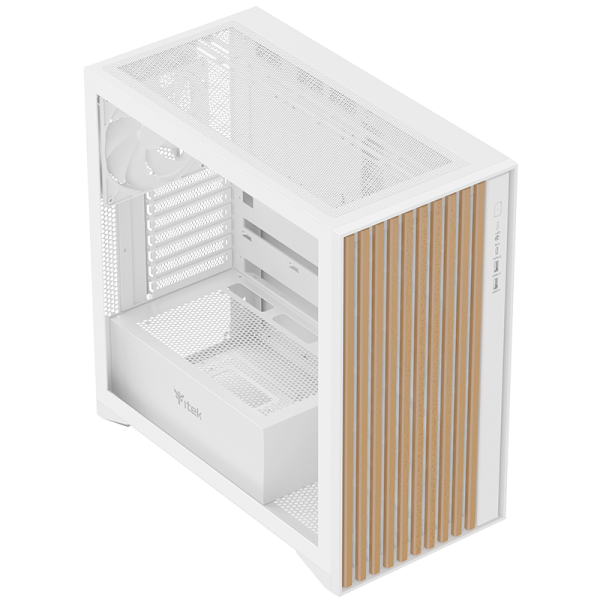 ITEK CASE WOODY, GAMING TOWER, ATX, 3X12CM BLACK FAN, 2XUSB3, TYPE-C, WOOD FRONT, TEMP GLASS SIDE P [ITGCAWO28W]