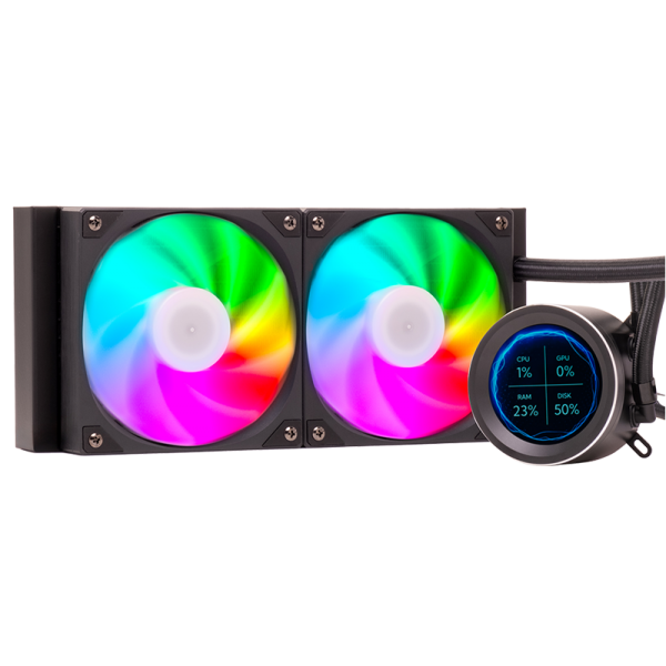 ITEK DISSIPATORE A LIQUIDO ARCTIC SPHERE LCD 240 - 240MM SKT UNIVERSALE PWM FAN LCD 2.8 CON SOFTW [ITLCASL240]