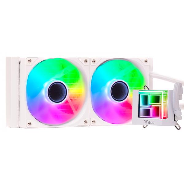 ITEK DISSIPATORE A LIQUIDO HYDRO CUBE 240W - 240MM SKT UNIVERSALE PWM FAN ARGB WHITE EDITION [ITLCHCA240W]