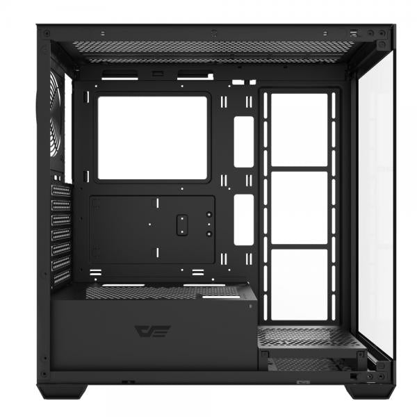 DARKFLASH DS900 PC CASE, ATX/MICRO-ATX/MINI-ITX MOTHERBOARD SUPPORT, NO FANS, TEMPERED-GLASS FRONT [DF-DS900-BK-NOFAN-01]