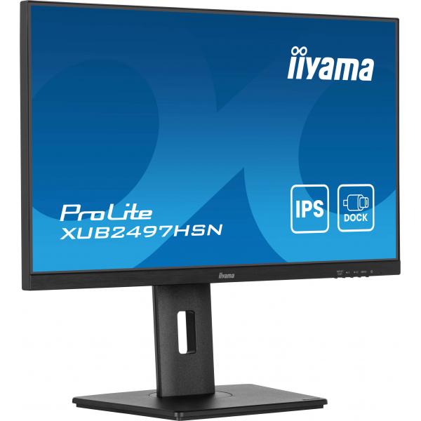 Iiyama ProLite 24 inch - Full HD IPS LED Monitor - 1920x1080 - USB-C Dock - Pivot / HAS / RJ45 / USB-C [XUB2497HSN-B2]