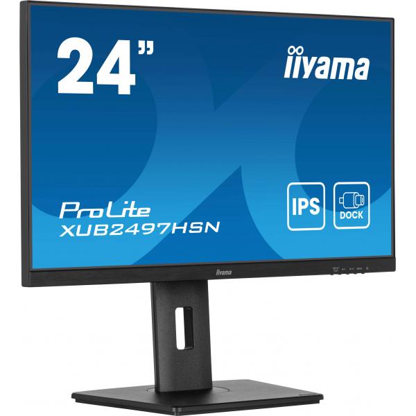 Iiyama ProLite 24 inch - Full HD IPS LED Monitor - 1920x1080 - USB-C Dock - Pivot / HAS / RJ45 / USB-C [XUB2497HSN-B2]