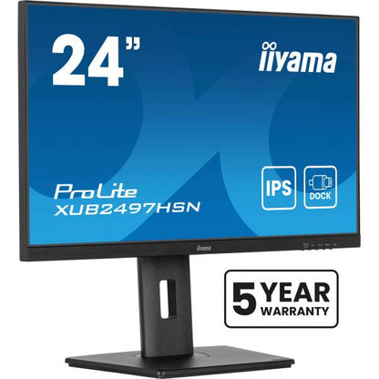 Iiyama ProLite 24 inch - Full HD IPS LED Monitor - 1920x1080 - USB-C Dock - Pivot / HAS / RJ45 / USB-C [XUB2497HSN-B2]