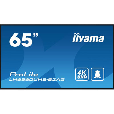 iiyama LH6560UHS-B2AG visualizzatore di messaggi Pannello A digitale 163,8 cm (64.5") LED Wi-Fi 500 cd/m 4K Ultra HD Nero Processore integrato Android 11 24/7 [LH6560UHS-B2AG]