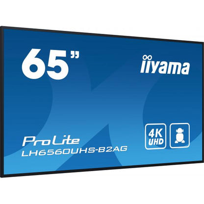 iiyama LH6560UHS-B2AG visualizzatore di messaggi Pannello A digitale 165,1 cm (65") LED Wi-Fi 500 cd/m 4K Ultra HD Nero Processore integrato Android 11 24/7 [LH6560UHS-B2AG]