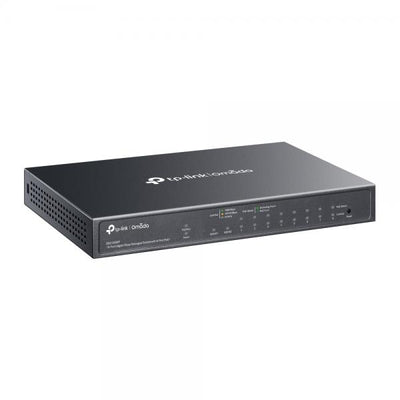 TP-Link - ES210GMP - Omada 10-Port Gigabit Easy Managed Switch with 8-Port PoE+, 1x Gigabit Non-PoE Ports, 1 Combo Gigabit RJ45/SFP Port, 802.3at/af, 123 W PoE Power, Desktop Steel Case and Fanless [ES210GMP]
