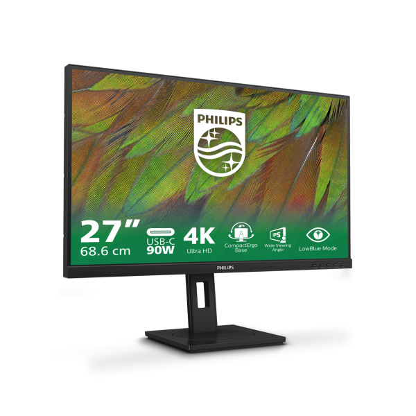 PHILIPS MONITOR 27 LED IPS 4K UHD 16:9 4MS 350 CDM, PIVOT, DP/HDMI, USB-C HUB [27B1U3900]