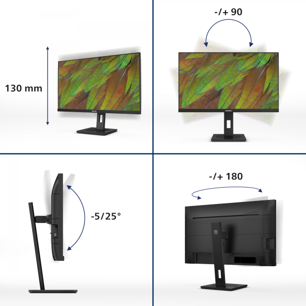 PHILIPS MONITOR 27 LED IPS 4K UHD 16:9 4MS 350 CDM, PIVOT, DP/HDMI, USB-C HUB [27B1U3900]