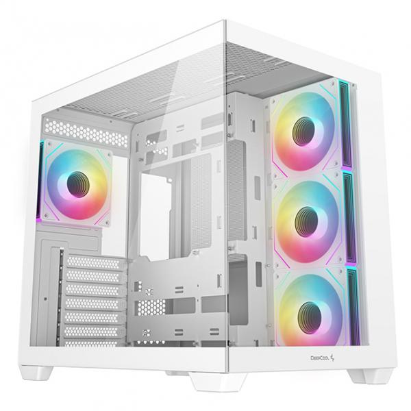 DEEPCOOL CASE MID TOWER CG530 WH 4F WHITE 2*TG 4x120 PWM+ARGB FAN [R-CG530-WHADA4-G-1]