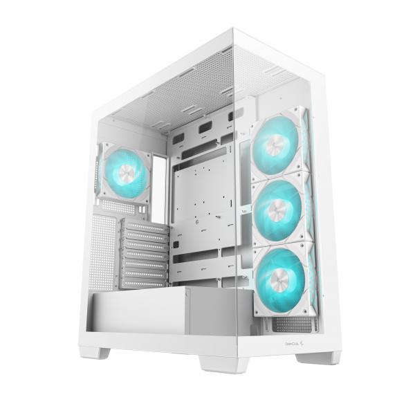 DEEPCOOL CASE MID TOWER CG580 WH 4F WHITE 2*TG 4x120 PWM+ARGB FAN [R-CG580-WHADA4-G-1]