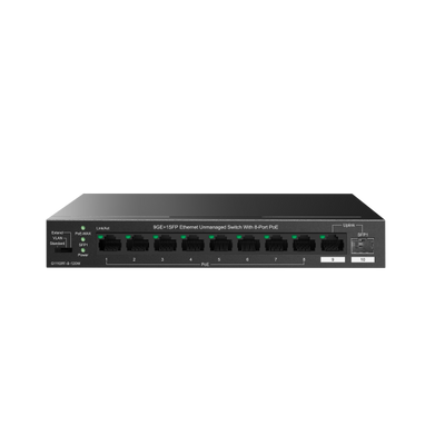 Tenda TEG1110PF-8-120W switch di rete Non gestito Gigabit Ethernet (10/100/1000) Supporto Power over Ethernet (PoE) Nero [TEG1110PF-8-120W]