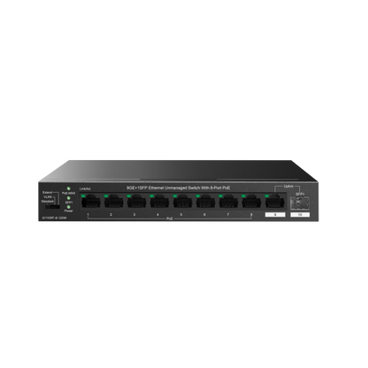 Tenda TEG1110PF-8-120W switch di rete Non gestito Gigabit Ethernet (10/100/1000) Supporto Power over Ethernet (PoE) Nero [TEG1110PF-8-120W]