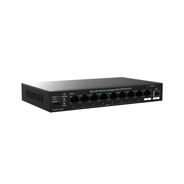 Tenda TEG1110PF-8-120W switch di rete Non gestito Gigabit Ethernet (10/100/1000) Supporto Power over Ethernet (PoE) Nero [TEG1110PF-8-120W]