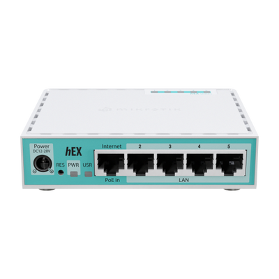 MikroTik, hEX refresh, 5x Gigabit Ethernet, Dual Core 950MHz CPU, 512MB RAM, USB, microSD, RouterOS V7. [E50UG]
