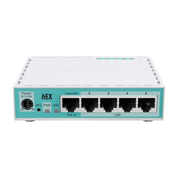 MikroTik, hEX refresh, 5x Gigabit Ethernet, Dual Core 950MHz CPU, 512MB RAM, USB, microSD, RouterOS V7. [E50UG]