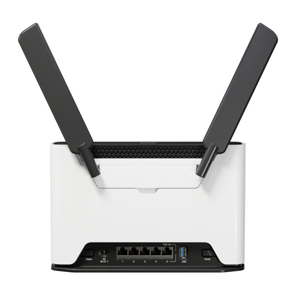 Mikrotik, Chateau PRO ax. Router Wi-Fi 6 4x4 con CPU quad-core ARM da 2,2 GHz, 1 GB RAM, 5 porte Gigabit Ethernet, 1 porta USB 3.0 e sistema operativo RouterOS (Licenza L6) [H53UiG-5HaxQ2HaxQ]