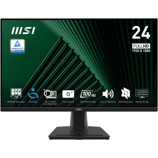 MSI MONITOR 23.8 LED IPS 16:9 FHD 1MS 100Hz, VGA/DP/HDMI, MULTIMEDIALE [PRO MP245G]