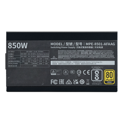 Cooler Master MWE Gold 850 V2 ATX 3.1 alimentatore per computer 850 W 24-pin ATX Nero [MPE-8501-AFAAG-3EEU]