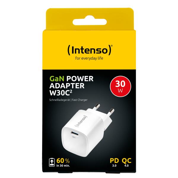 INTENSO ALIMENTATORE FAST 30W 1 ENTRATA USB C, GAN, BIANCO [7803062]