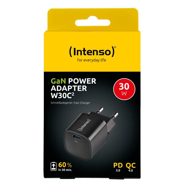 INTENSO ALIMENTATORE FAST 30W 1 ENTRATA USB C, GAN, NERO [7803060]