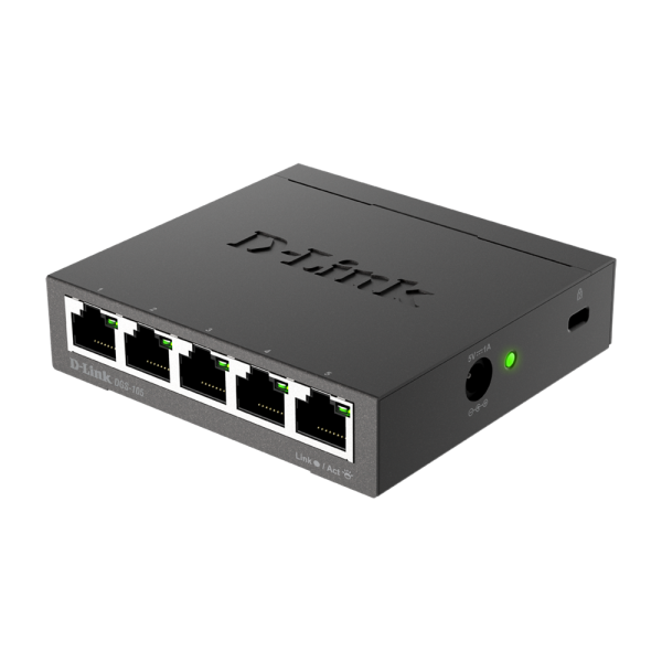 D-LINK SWITCH 5 PORTE GIGABIT CASE METALLICO [DGS-105]