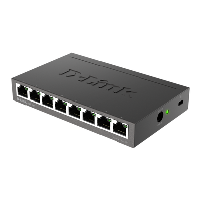 D-LINK SWITCH 8 PORTE GIGABIT CASE METALLICO [DGS-108]
