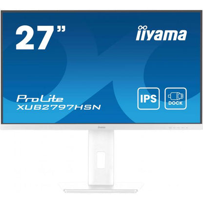 Iiyama ProLite 27 inch - Full HD IPS LED Monitor - 1920x1080 - USB-Dock - Pivot / HAS / RJ45 - White [XUB2797HSN-W2]