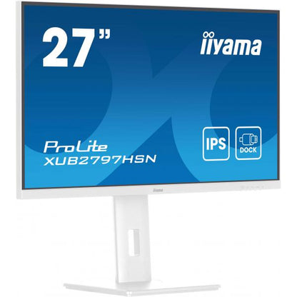 Iiyama ProLite 27 inch - Full HD IPS LED Monitor - 1920x1080 - USB-Dock - Pivot / HAS / RJ45 - White [XUB2797HSN-W2]