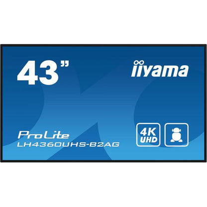 iiyama LH4360UHS-B2AG visualizzatore di messaggi Pannello A digitale 108 cm (42.5") LED Wi-Fi 500 cd/m 4K Ultra HD Nero Processore integrato Android 11 24/7 [LH4360UHS-B2AG]