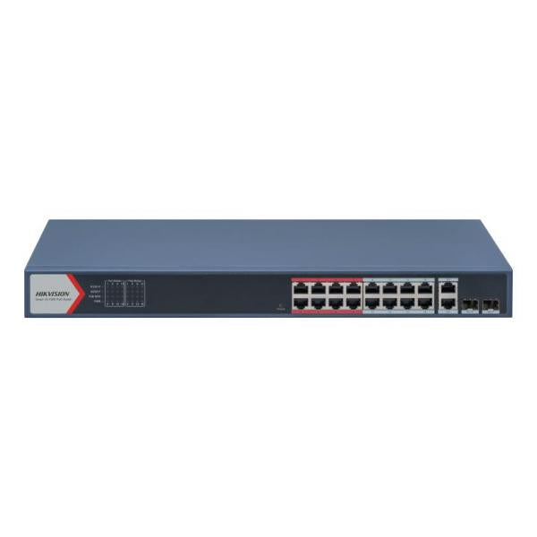 HIKVISION SWITCH SMART MANAGED POE 10/100 + UPLINK GIGABIT COMBO [DS-3E1318P-EI]