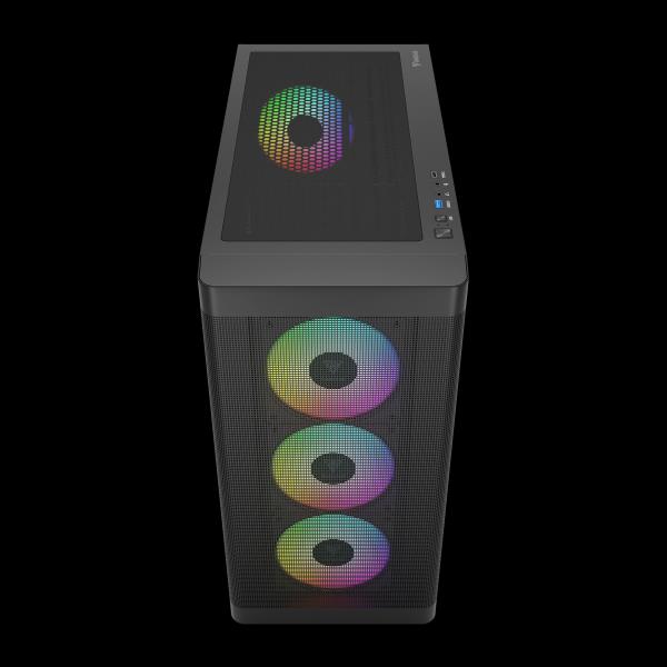 GAMDIAS CASE MID TOWER ATHENA M3 4x120mm PWN FAN ARGB CON 8 PORT HUB [ATHENA M3]