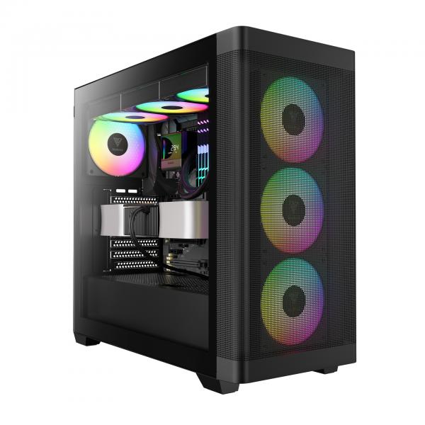 GAMDIAS CASE MID TOWER ATHENA M3 4x120mm PWN FAN ARGB CON 8 PORT HUB [ATHENA M3]