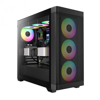 GAMDIAS CASE MID TOWER ATHENA M3 4x120mm PWN FAN ARGB CON 8 PORT HUB [ATHENA M3]