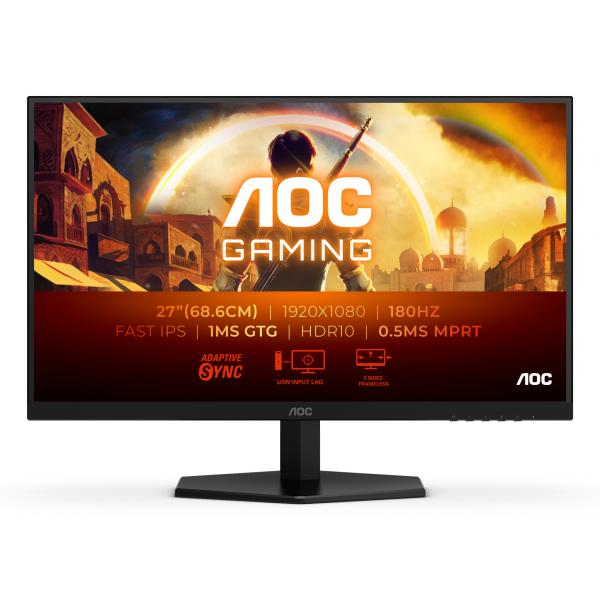 AOC MONITOR GAMING 27 LED IPS FHD 1MS 300 CDM 180Hz, DP/HDMI [27G42E]