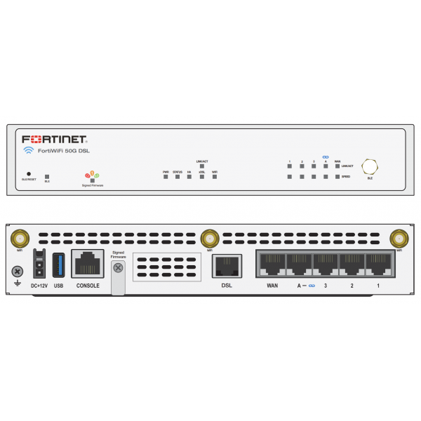 Fortinet FortiWiFi 50G firewall (hardware) Desktop 5 Gbit/s [FWF-50G-E-BDL-950-60]