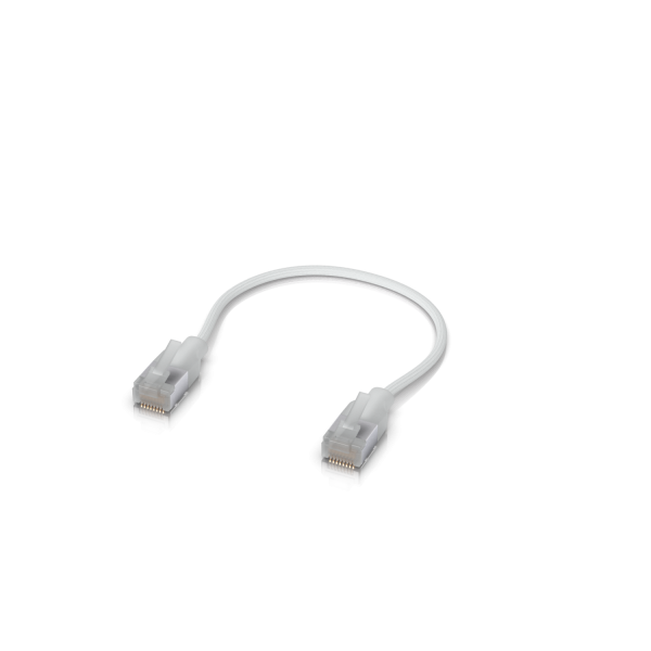 Ubiquiti - UniFi Cat6A braided patch cable with translucent booted RJ45 for Etherlighting and 10 GbE support. 0.15 m. white [UACC-Cable-Patch-EL-C6A-0.15M-W]