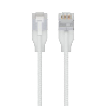Ubiquiti - UniFi Cat6A braided patch cable with translucent booted RJ45 for Etherlighting and 10 GbE support. 0.15 m. white [UACC-Cable-Patch-EL-C6A-0.15M-W]