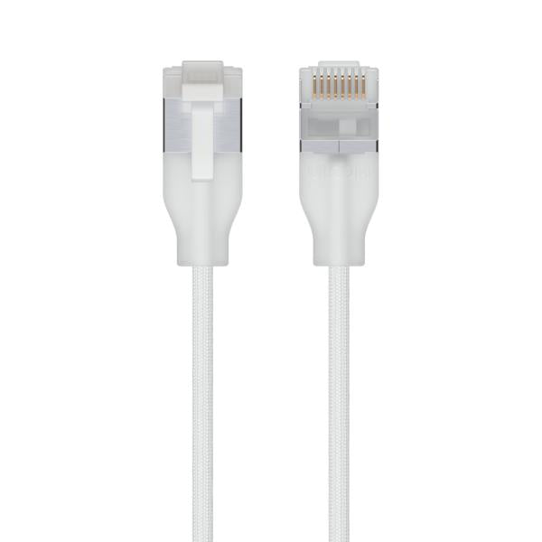 Ubiquiti - UniFi Cat6A braided patch cable with translucent booted RJ45 for Etherlighting and 10 GbE support. 0.15 m. white [UACC-Cable-Patch-EL-C6A-0.15M-W]