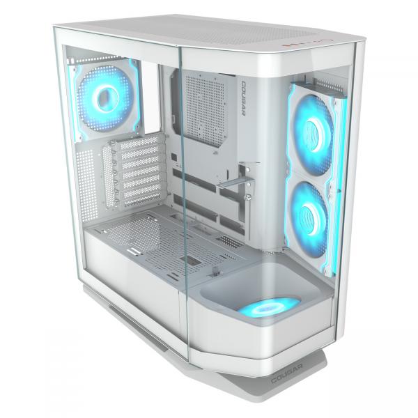 COUGAR CASE MID TOWER FV270 RGB WHITE 2xTG CURVED 4 ARGB FAN + RGB HUB [CGR-58M6W-RGB]